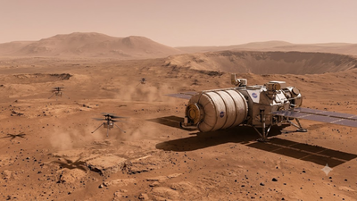 Nasa’s 2028 Mars mission will send a spacecraft with a nuclear reactor toward Mars and release three small helicopters to explore the planet |