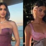 Suhana Khan stuns in a silk satin midi dress worth Rs 6 lakh at an event, but someone else steals the show, find out - PICS inside | Hindi Movie News