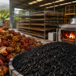 Vietnamese cocoa processor converts 5,000 tons of discarded pods into biochar and clean energy, turning cocoa waste into heat that cuts drying time from 15 days to 7 |