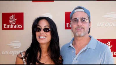 Brad Pitt: US Open women's final: Brad Pitt and Ines De Ramon attend the tennis match between Aryna Sabalenka and Elena Rybakina | English Movie News
