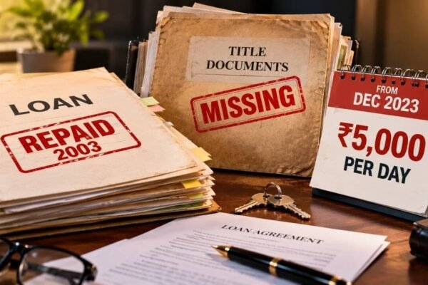 Loan repaid in 2003, but bank lost the property papers; Bombay HC orders it to pay Rs 5,000 per day from December 2023 until title records are reconstructed