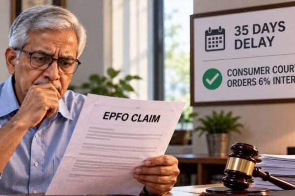 EPFO delayed a retiree’s Rs 14.06 lakh PF claim by 35 days, citing a missing document; consumer court rejects defence and orders 6% interest
