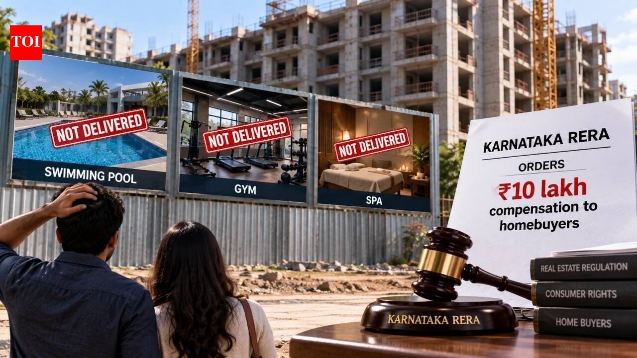 Four homebuyers paid Rs 2.08 crore each for flats with promised pool, gym, spa and sports facilities; Karnataka RERA orders Rs 10 lakh compensation after many amenities were not delivered