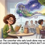 Psychology says the coworker who eats lunch alone may want it that way; their mind could be seeking something others don’t understand