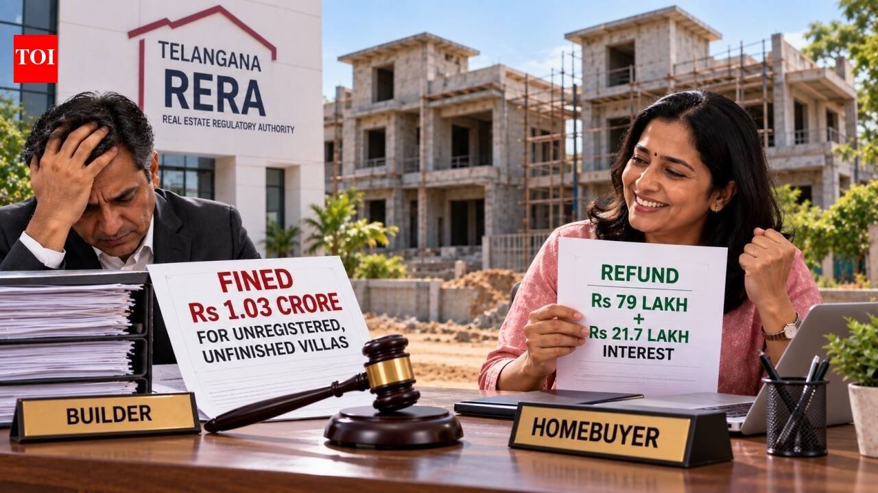 Woman paid Rs 79 lakh for a Rs 2.14 crore villa, but construction remained unfinished; Telangana RERA orders full refund with 10.7% interest and fines builder Rs 1.03 crore