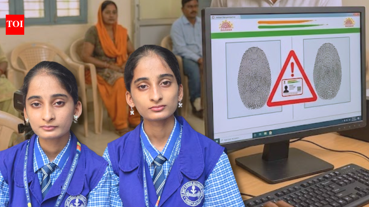 Can Aadhaar mistake one twin for another? Twin sisters from UP's Rampur face bizarre biometric problem after one twin flagged duplicate just before Class 10 board registration, fingerprints and retina match