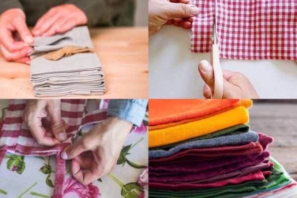 No-Sew Kitchen Napkins: How to make no-sew kitchen napkins from old cotton clothes you were about to throw away