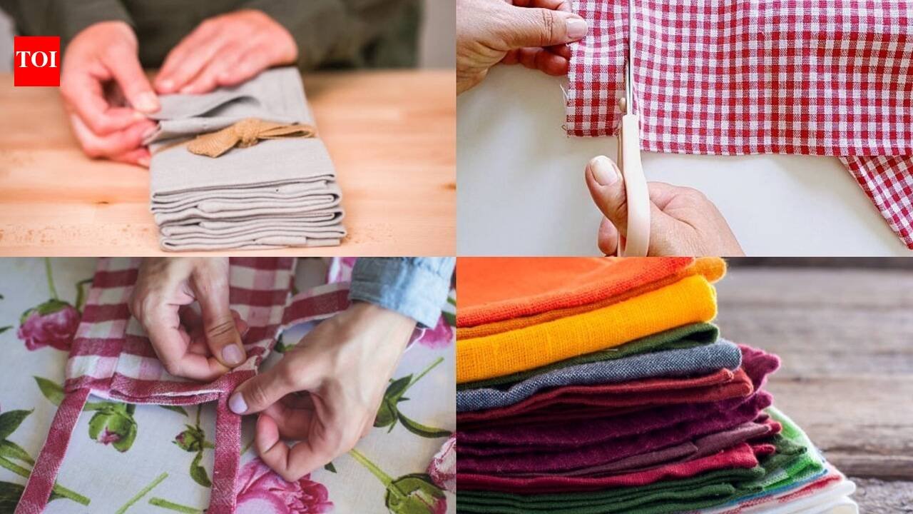 No-Sew Kitchen Napkins: How to make no-sew kitchen napkins from old cotton clothes you were about to throw away