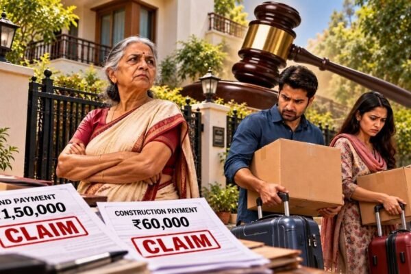 Son claimed share in mother’s Delhi house, saying he paid Rs 1.5 lakh for land and Rs 60,000 for construction; Delhi High Court rejects claim, orders him and wife to vacate