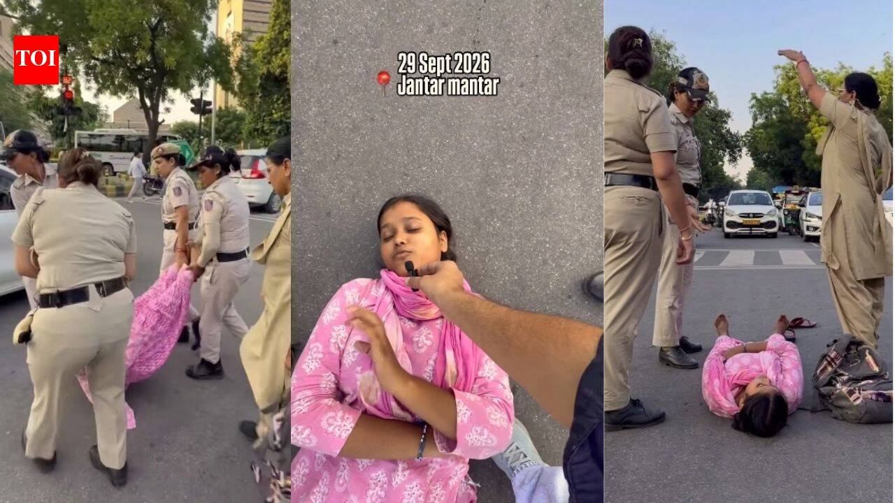“I want to hug Vijay Thalapathy then die”: Woman lies down at Delhi traffic signal near Jantar Mantar, refuses to move until Tamil Nadu CM hugs her; watch |