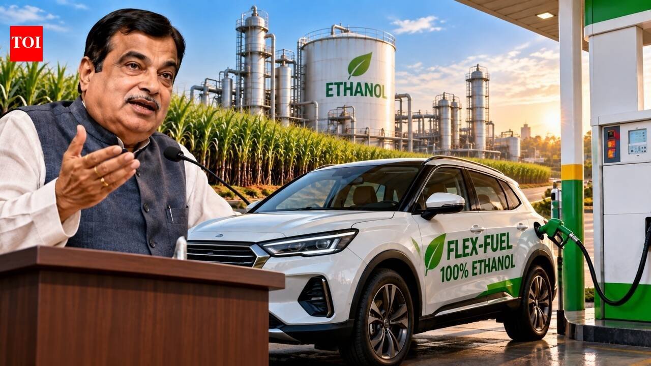 Nitin Gadkari says flex-fuel engines capable of running on 100% ethanol are being developed; vehicles using the technology will be introduced as India pushes alternative fuels