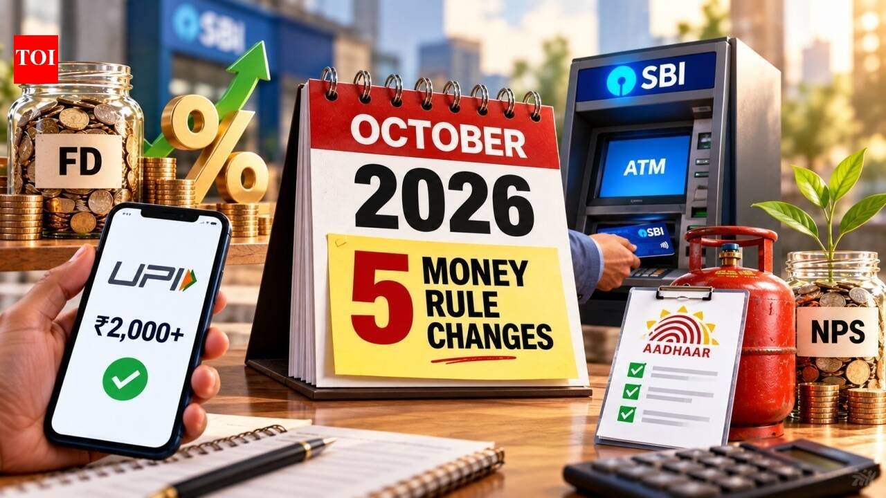 5 money rule changes from October 2026: Bulk FD rates, UPI MDR starts above Rs 2,000, SBI ATM free limit falls to 5, LPG Aadhaar-KYC & new NPS charges