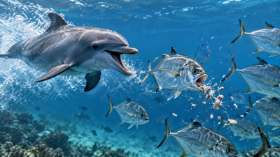 A dolphin called ‘Bubbles’ repeatedly chased Bigeye Trevally until they regurgitated food, with researchers documenting the strange tactic 11 times |