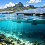 Floating solar panels sharply reduce light reaching the seabed in French Polynesia while having no detectable effect on lagoon water temperature |