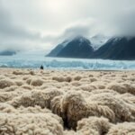 Swiss scientists covered part of an Alpine glacier with sheep's wool, but the natural material slowed melting almost as well as synthetic covers |