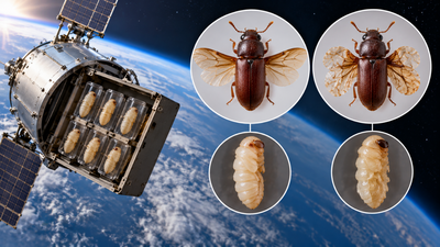 In 1967, Nasa flew flour beetle pupae into space on Biosatellite II, and wing abnormalities rose from 29.9% to 44.8% |