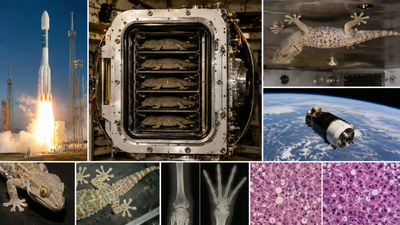 In 2005, NASA sent five geckos into space for 16 days without food or water, with later tests revealing changes in their bones and liver cells |