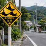 In Japan, local authorities have installed signs warning drivers that cats may suddenly dash into the road, using playful illustrations to make the danger memorable