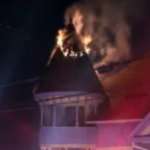 Lightning struck an 1890 Georgia mansion; its owners drove away unaware the turret was burning until passersby spotted flames, and firefighters kept the main floor undamaged