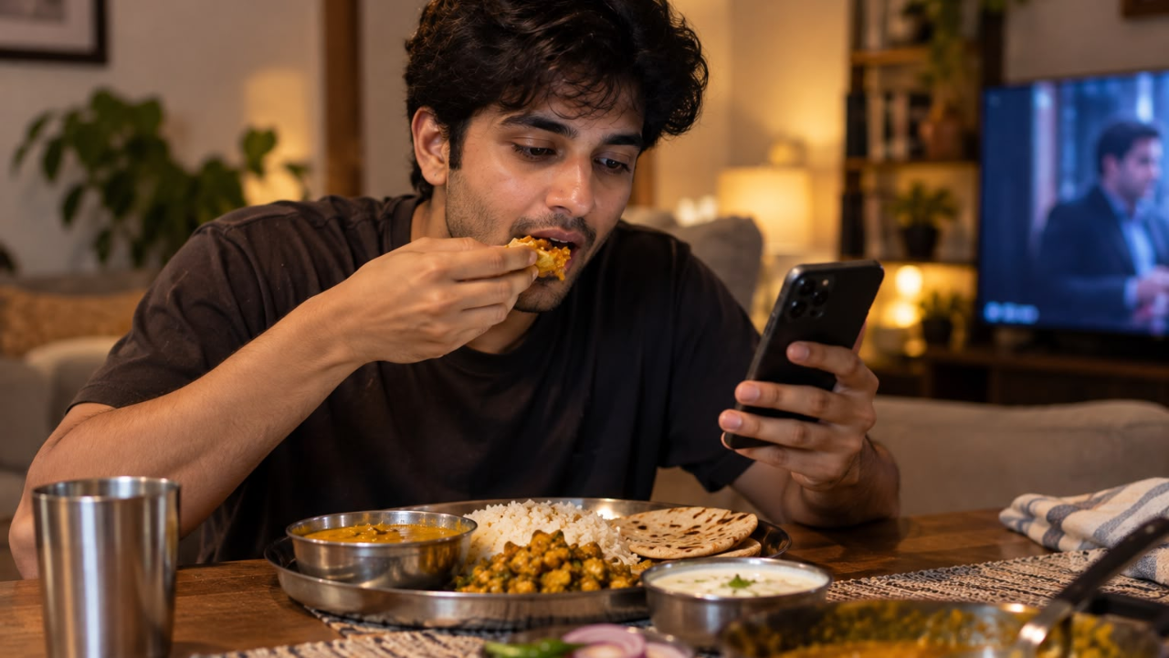 Psychology says eating while watching something may make it harder to notice this one important signal