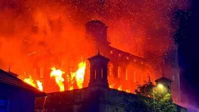 A 19th century Yorkshire mill that once employed more than 2,000 people and later appeared in Peaky Blinders and Downton Abbey caught fire again; 12 engines battled the blaze