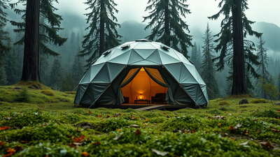 Scientists built a tent that generates electricity from rain, wind and human movement; one tap charged a capacitor to 5.8 volts |