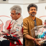 Vijay and Ajith Kumar reunite at Silverstone: The ‘Jana Nayagan’ star gifts miniature race car, while Ajith returns the gesture with a signed helmet | Tamil Movie News