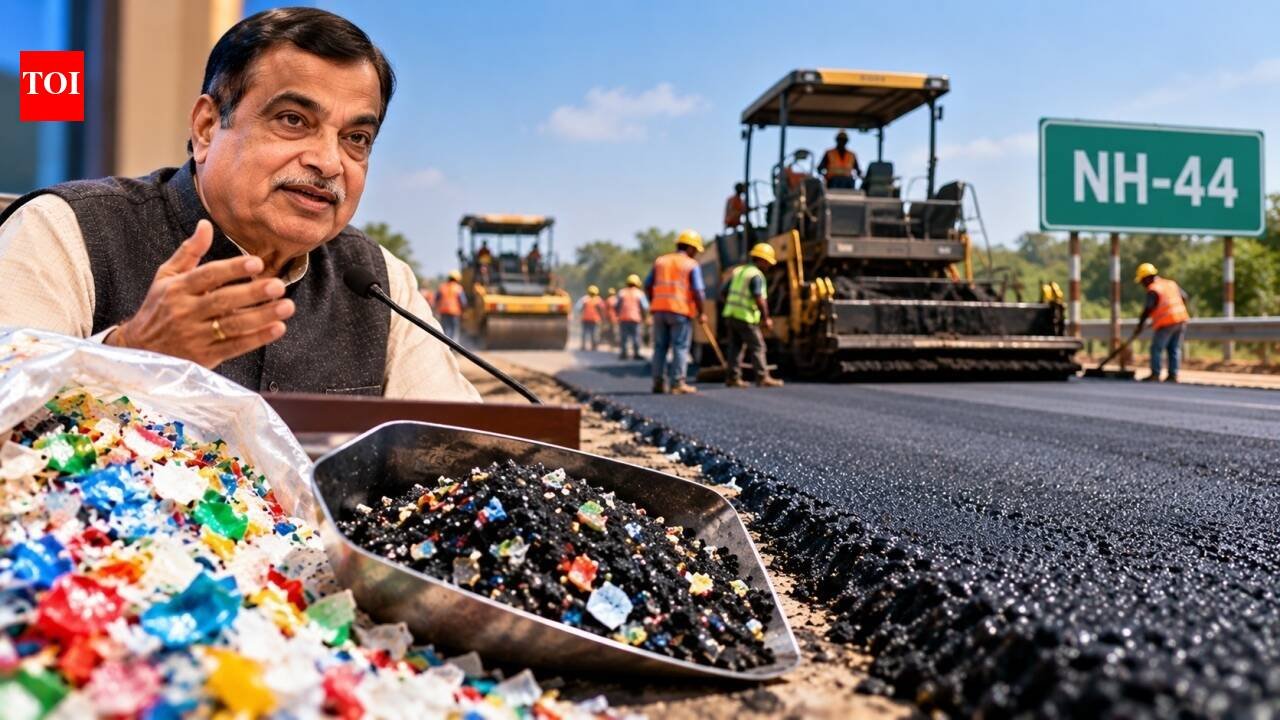 Nitin Gadkari-led ministry backs IIT technology of using waste plastic in bitumen for national highways; India's first NH-44 pilot stretch laid, new method could cut bitumen use 4% and costs 20%
