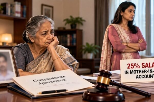 Wife got late husband’s government job on compassionate grounds, promised to care for in-laws but left and remarried; Court orders 25% salary for mother-in-law and equal terminal benefits