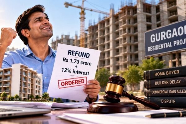Man paid Rs 1.73 crore for Gurgaon flat, waited over a decade without possession; builder alleges homebuyer bought it for commercial gain, consumer commission awards refund with 12% interest & Rs 4 lakh