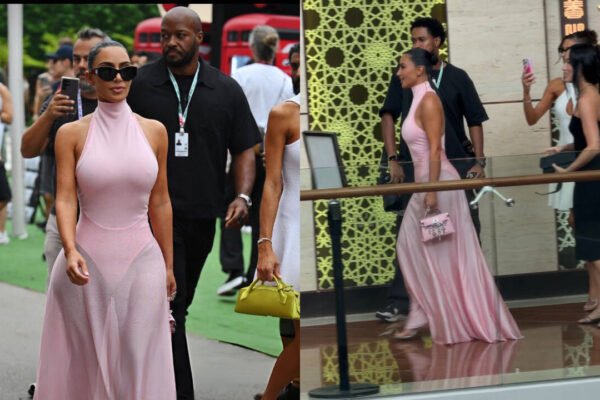 Amid pregnancy rumours, Kim Kardashian steps out in baby pink outfit to support Lewis Hamilton at Singapore GP