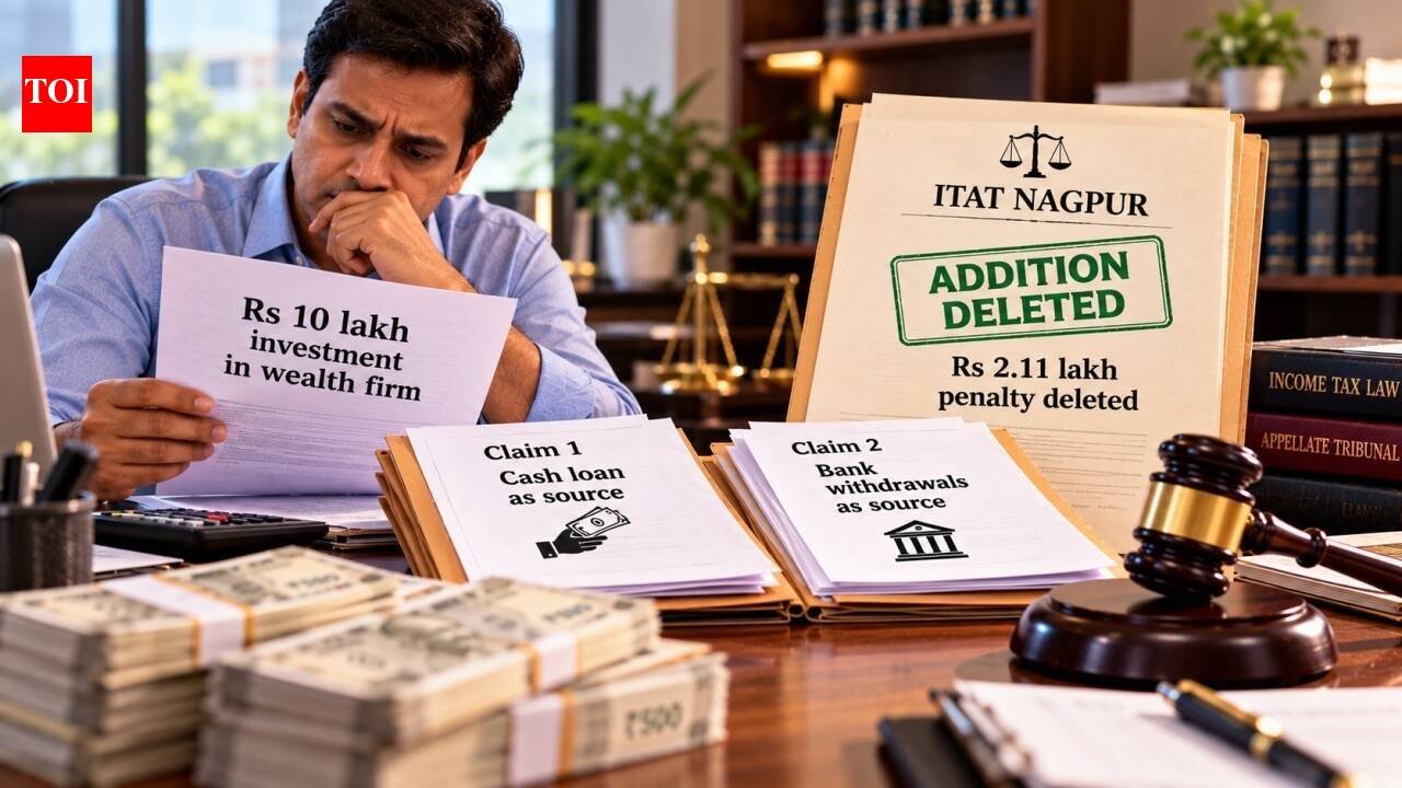 Man invested Rs 10 lakh, which tax department treated as unexplained; he first cited cash loan, then bank withdrawals as source, ITAT Nagpur deletes addition and Rs 2.11 lakh penalty
