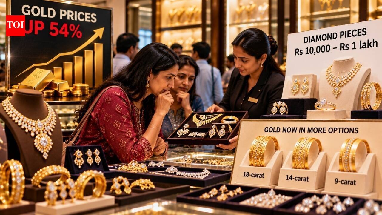 Gold jewellery gets costlier as prices surge 54%; shoppers turn to Rs 10,000-Rs 1 lakh diamond pieces, as jewellers use 18-carat, 14-carat and 9-carat gold to make it more accessible