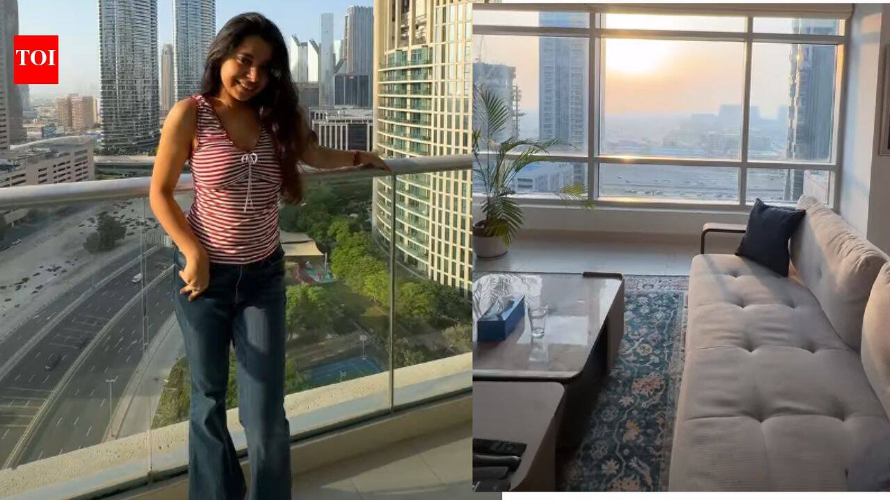 Inside a Dubai 1BHK rented for Rs 28.6 lakh a year: Content creator uses white interiors, low-profile furniture and skyline views that make a small home look bigger and brighter