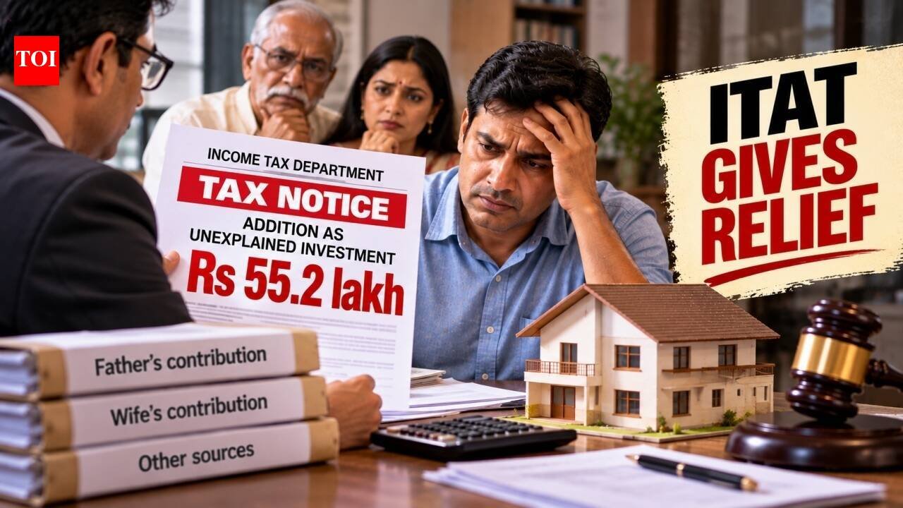Man jointly bought Rs 80 lakh property with father and wife but didn't file ITR; taxman added Rs 55.2 lakh as unexplained money, but ITAT grants relief after proof of family contributions