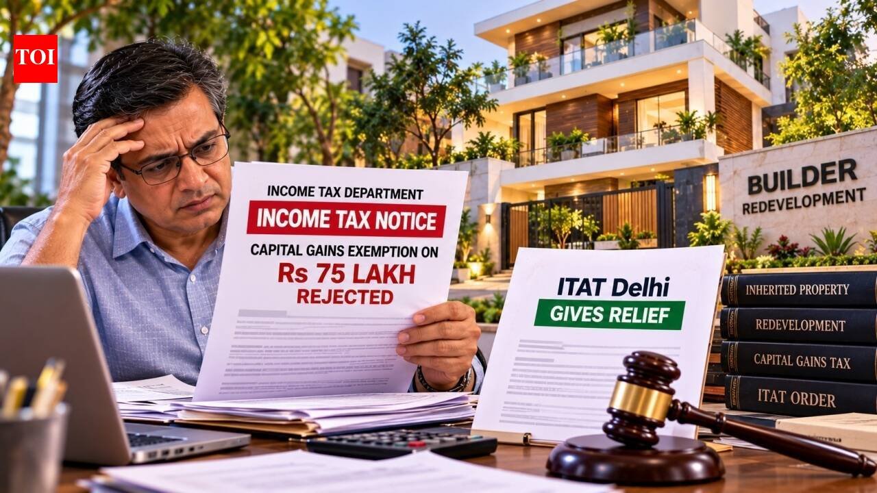 He inherited land from mother, redeveloped home & received Rs 75 lakh from builder; taxman denied capital gains exemption, but ITAT Delhi gives relief, ruling multiple floors can qualify as one house