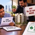 US-based homebuyer paid Rs 15 lakh for Rs 10.41 lakh flat, but builder demanded Rs 20 lakh more and allegedly threatened him; commission orders refund with 12% interest and Rs 10 lakh compensation