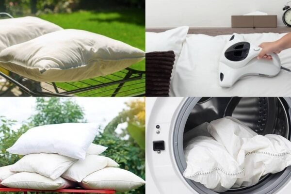 5 simple steps to remove sweat, dirt, stains and unpleasant odours, keep your pillows fresh and clean, and maintain their comfort without using a washing machine