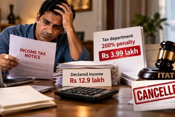 Man skipped filing ITR and got tax notice so he declared Rs 12.9 lakh income; department imposed 200% penalty of Rs 3.99 lakh on taxable amount, but ITAT cancels it