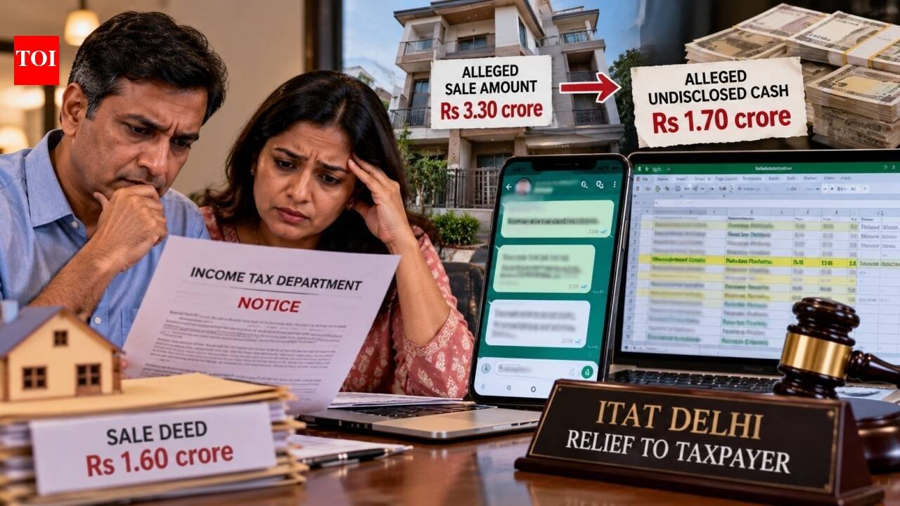 Husband and wife sell property; Income Tax dept alleges Rs 3.30 crore sale against Rs 1.60 crore in deed, cites WhatsApp chats, Excel sheets to claim Rs 1.70 crore cash receipts, but ITAT gives relief