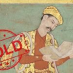 In 1608-09, a Mughal calligrapher signed the reverse of a courtier's portrait; after entering a British baron's collection by 1937, the album page sold in London for £571,500 in 2026, nearly five times its top estimate