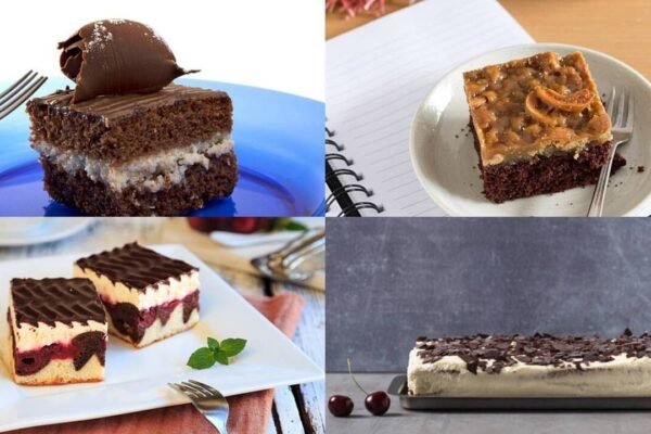 Easy homemade dessert with rich chocolate flavour and creamy coconut-pecan frosting