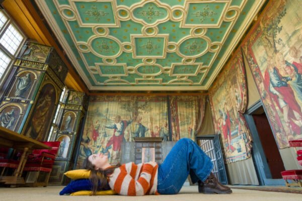 England’s grandest historic houses are inviting visitors to lie down on cushions and look up at their ceilings, from gold-leaf stars at Bolsover Castle to intricate plasterwork at Queen Victoria’s seaside retreat on the Isle of Wight