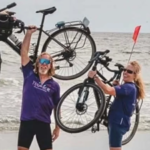 A Utah couple began cycling across America on their 40th wedding anniversary; 87 days and 3,634 miles later, they reached the Atlantic coast and raised about $23,000 for two community charities