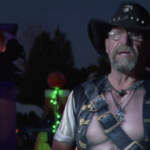 A Utah man spent more than 400 hours turning his front yard into a Halloween tribute to the amusement park ride he feared as a child, and the display has already filled half his truck with charity donations on day one