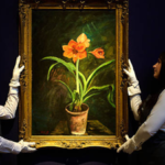A Winston Churchill painting made in 1948 sold at Christie's for £716,800 in London; the auction house says all of the hammer-price proceeds will support the Churchill Fellowship, turning artwork into charity funding