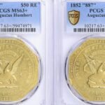 An 1852 California Gold $50 coin from the Gold Rush era sold for $367,875 on September 6; the rare piece was one of eight territorial coins in a collection that drew 475 bids from collectors