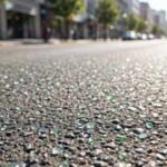 Baltimore turned waste glass into road surfaces on at least 17 streets; the crushed glass made the pavement sparkle under sunlight and streetlights