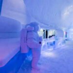 Every winter since 1989, builders in Jukkasjarvi in Swedish Lapland have cut ice from the frozen Torne River to rebuild the Icehotel, where guests sleep on ice beds at temperatures below freezing