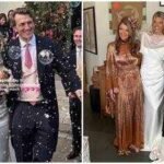 Annabel Croft's daughter Lily Coleman marries Felix McCorquodale, an insurance executive and relative of Princess Diana, in London; bride stuns in two wedding dresses